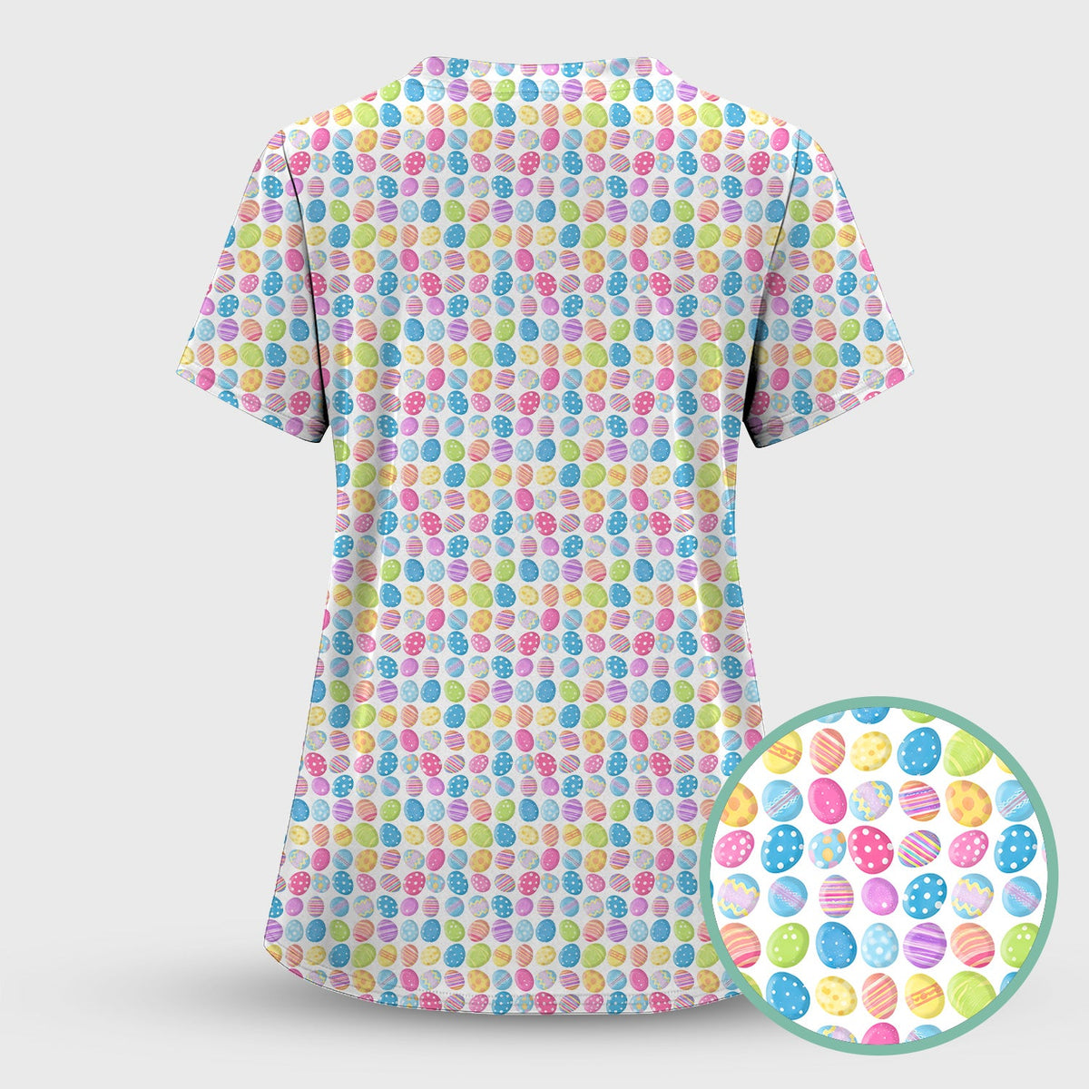 Colorful Easter Eggs Nurse Scrub Set