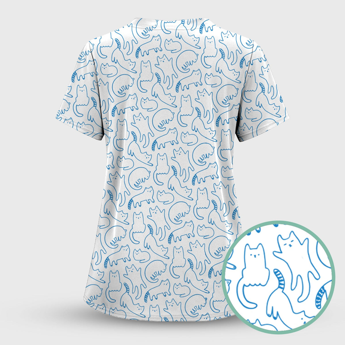 Artistic Cat Nurse Scrub Set