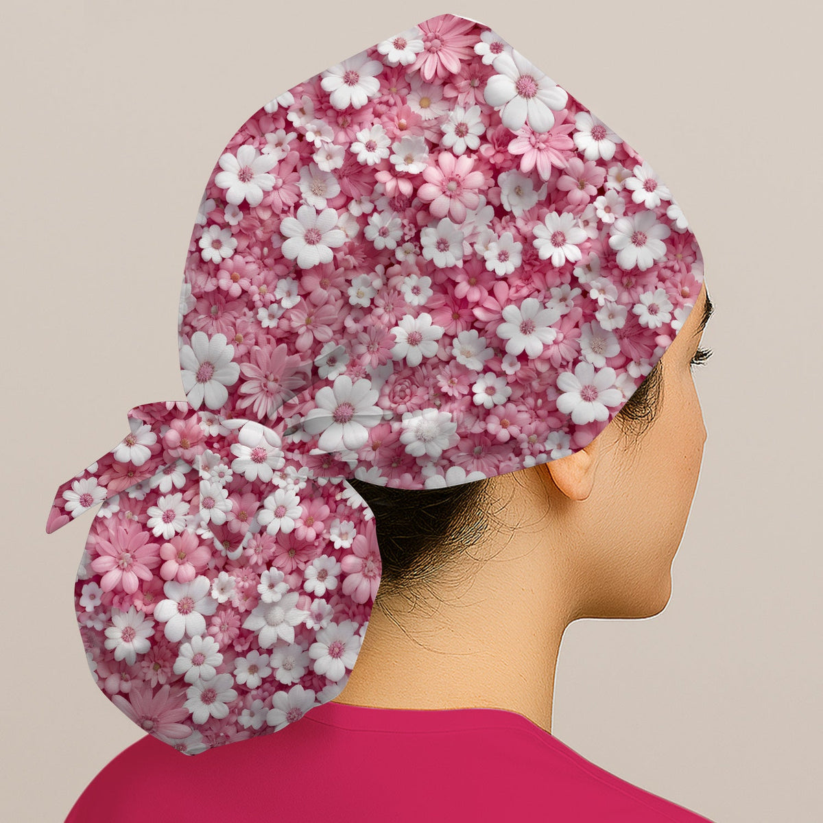 Daisy Flower Bloom Scrub Cap