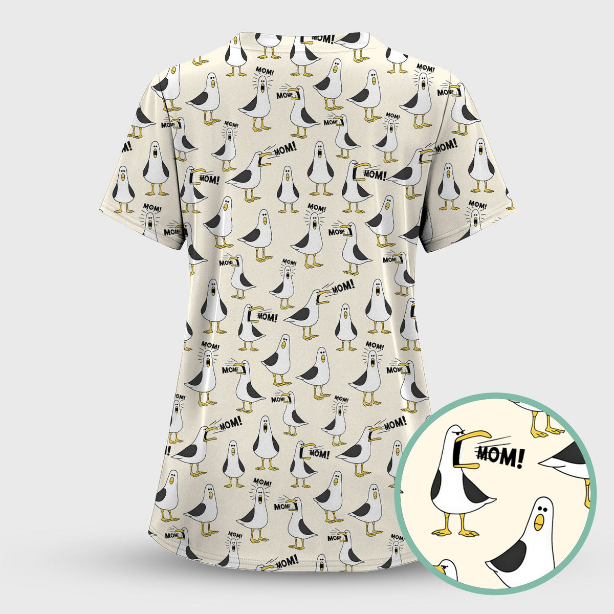 Seagull Mom Nurse Scrub Top