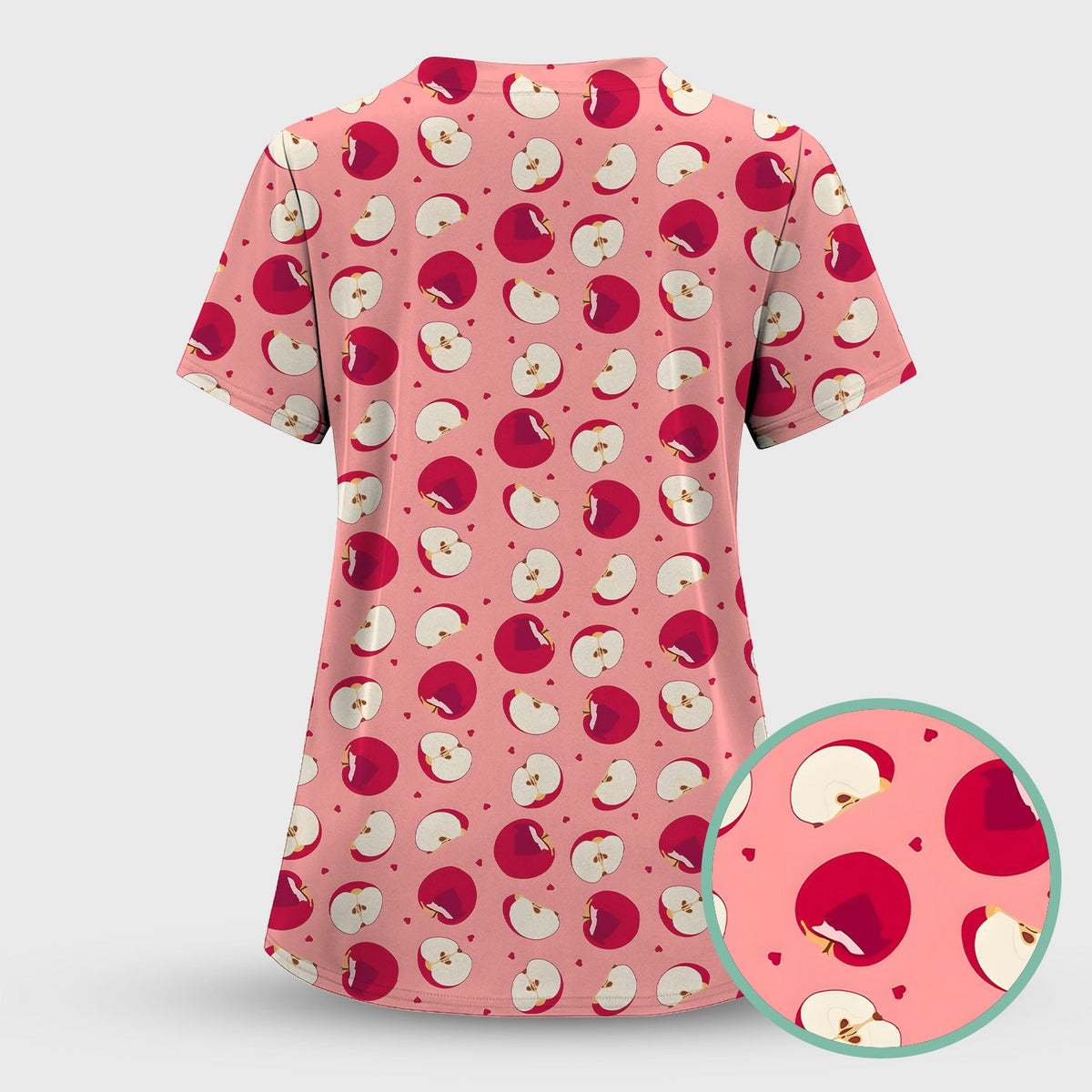 Red Apple Nurse Scrub Top