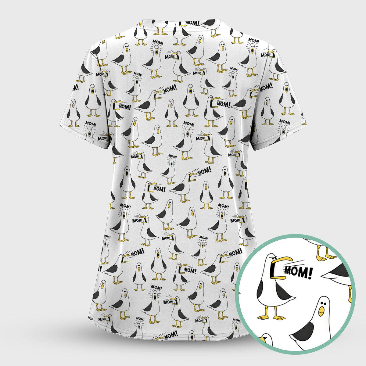 Seagull Mom Nurse Scrub Top