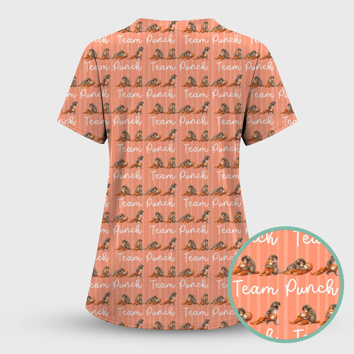 Monkey Team Punch Nurse Scrub Top