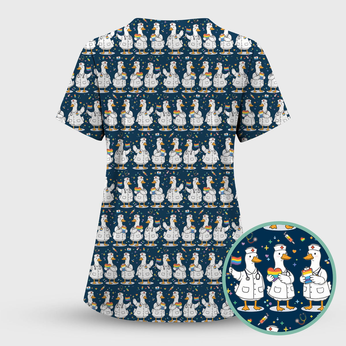 Duck Pride Nurse Scrub Top