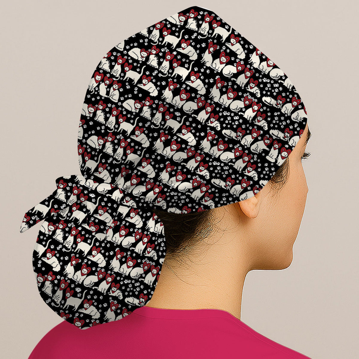 Cat Heart Scrub Cap