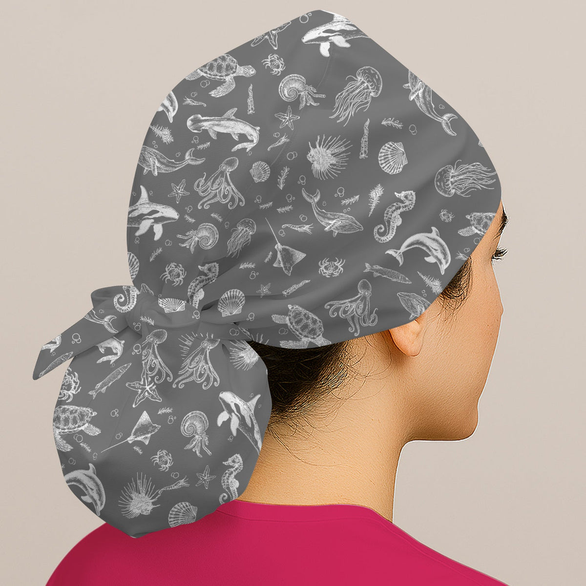 Marine Sea Life Scrub Cap