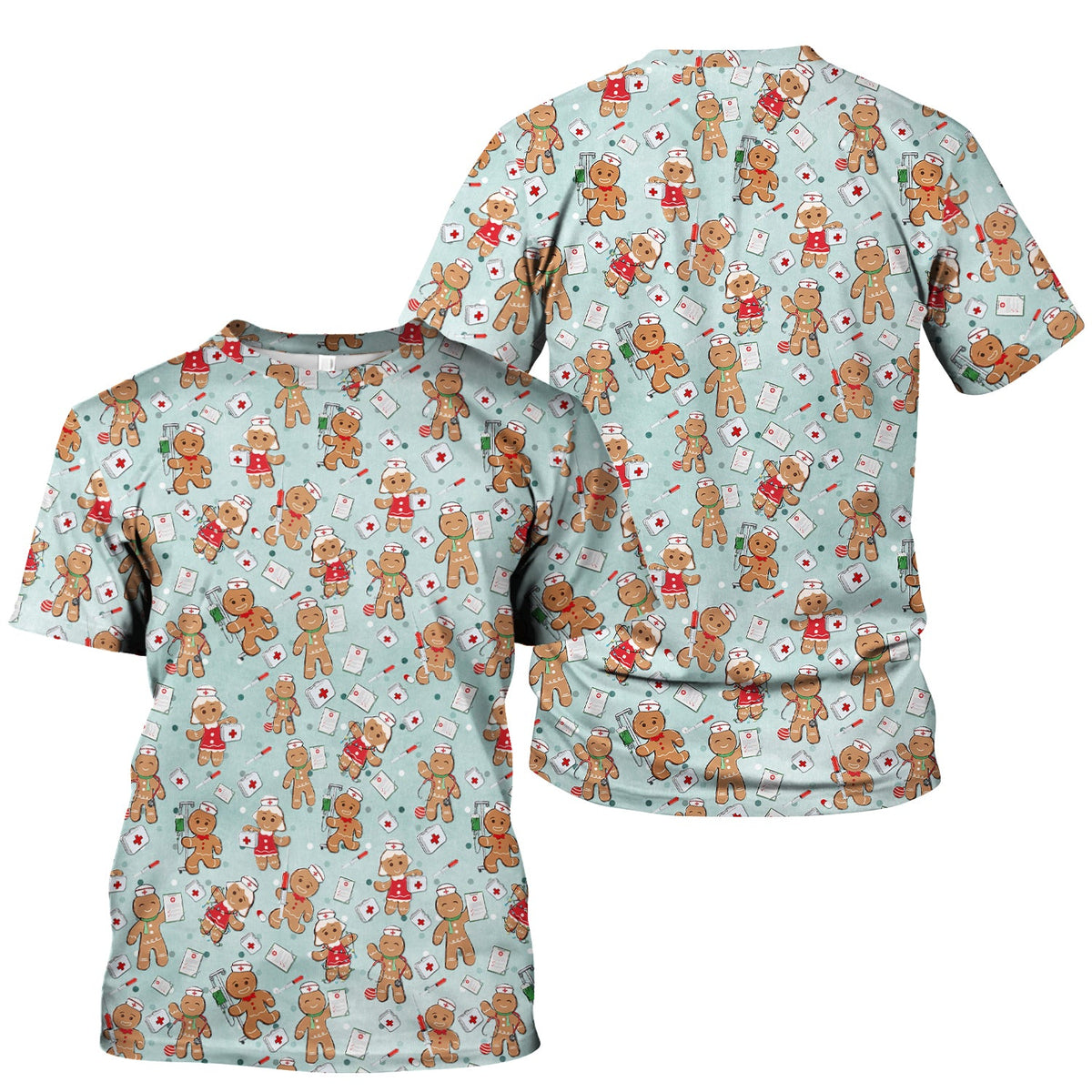 Gingerbread Man Scrub Top - Christmas Gift For Nurse