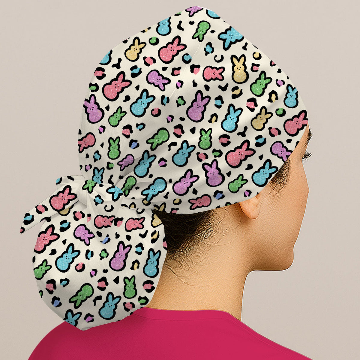 Pastel Bunny Scrub Cap