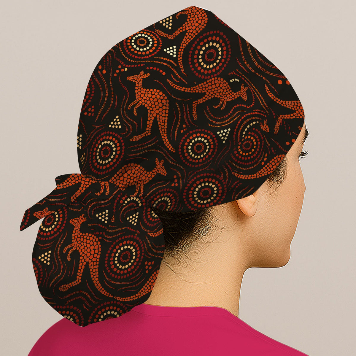 Australian Indigenous Aboriginal Kangaroo Scrub Cap