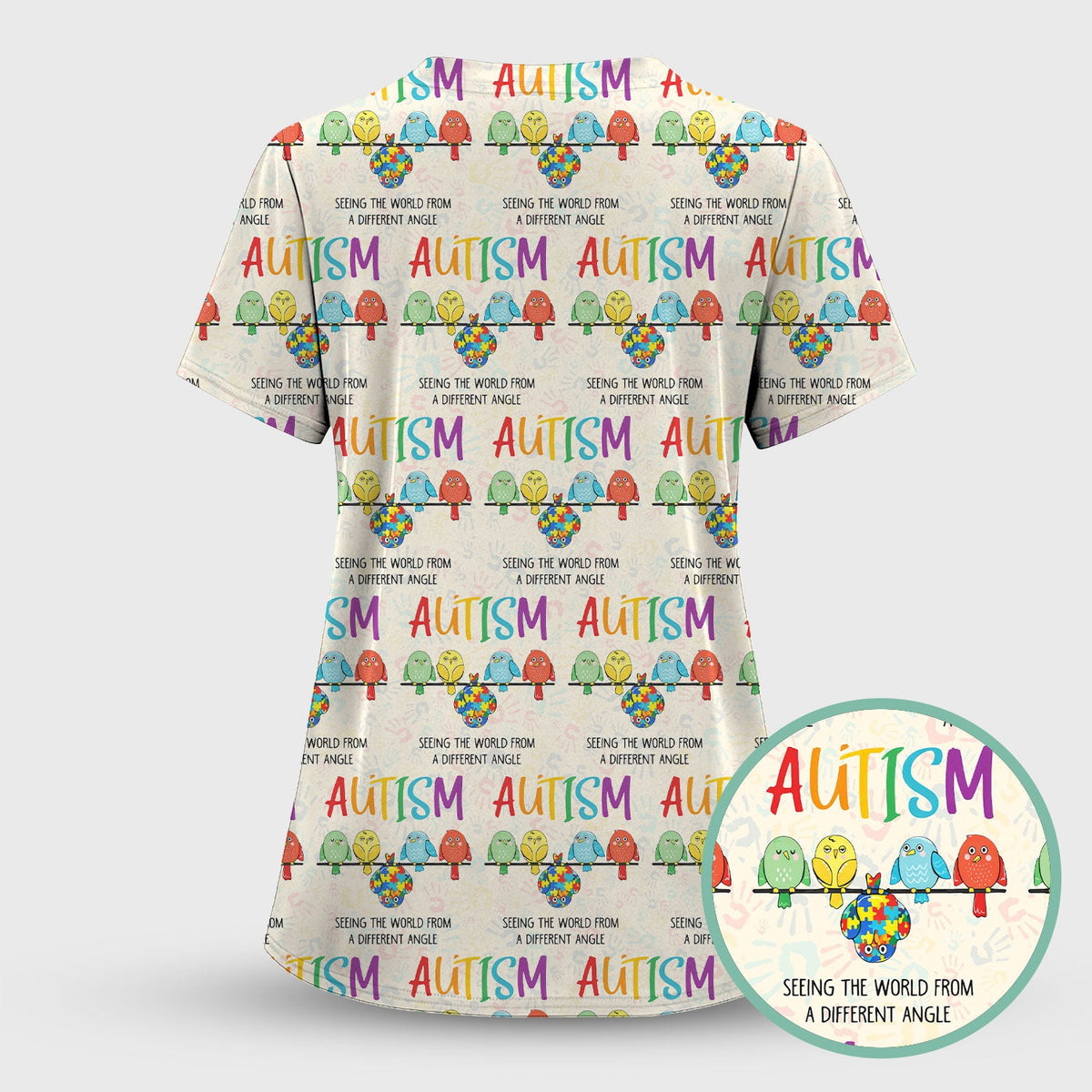 Autism Seeing The World From A Different Angle Nurse Scrub Top