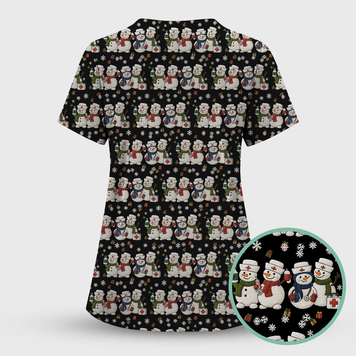 Snowman Nurse Scrub Set - Christmas Gift