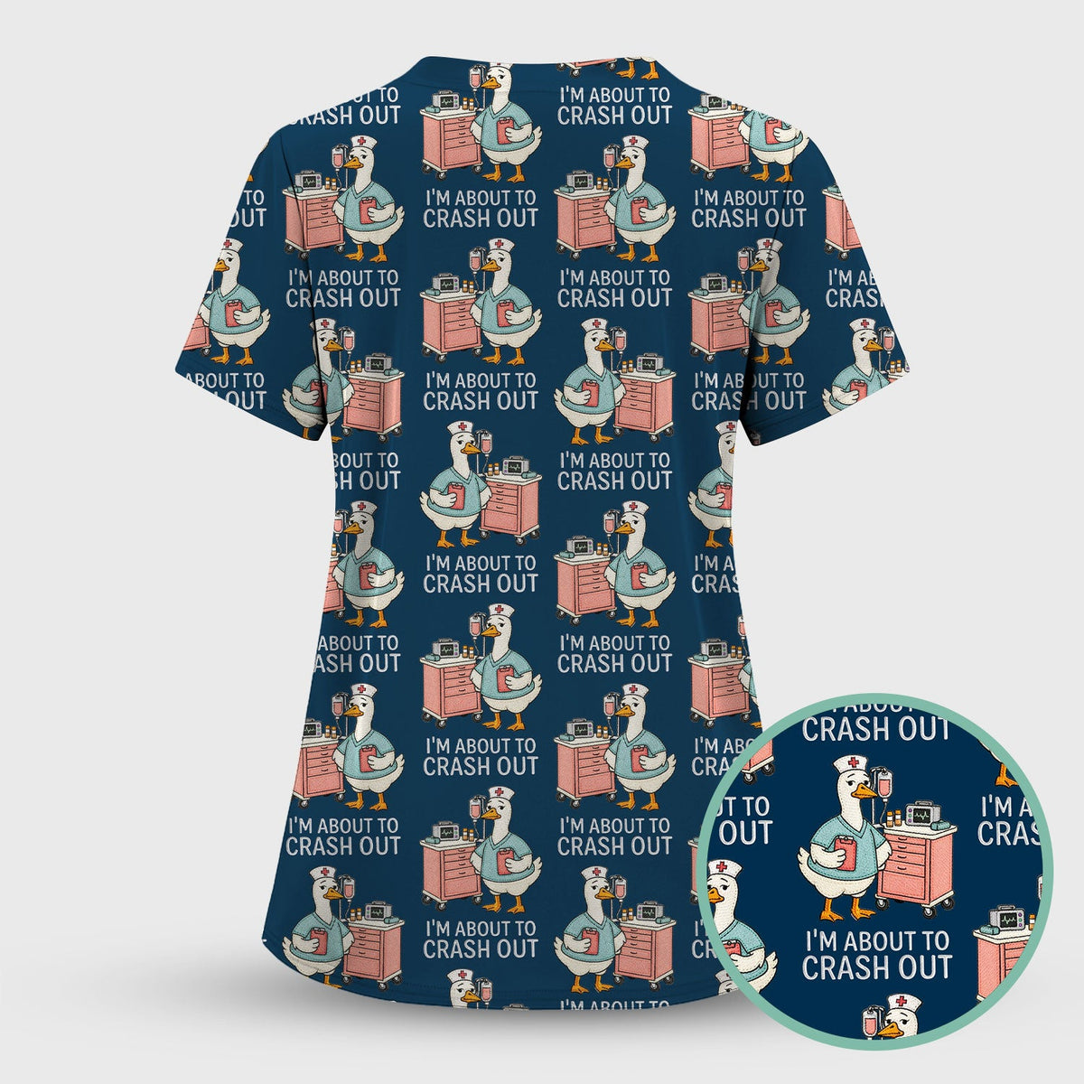 Goose Crash Out Nurse Scrub Set