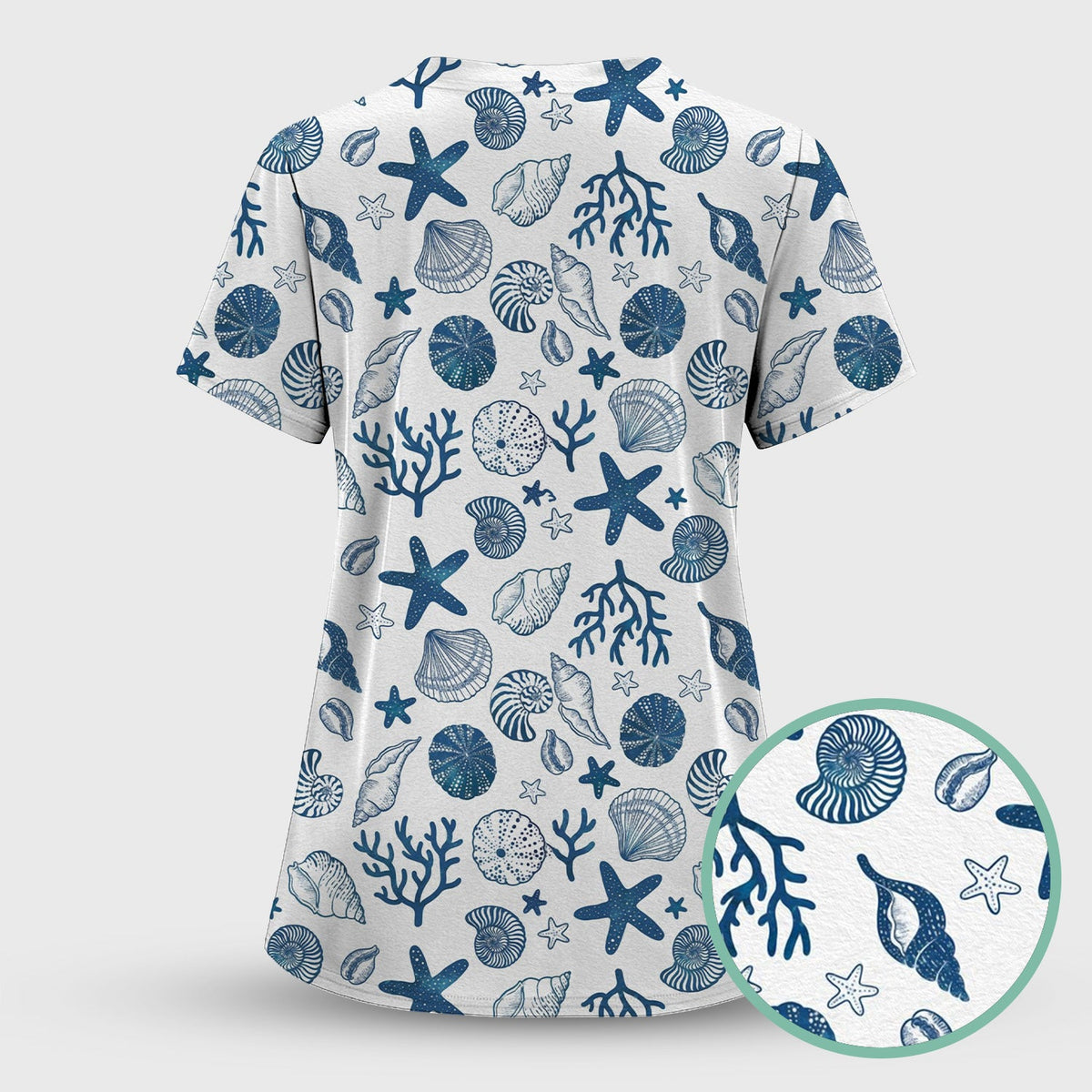 Ocean Shell Starfish Nurse Scrub Set