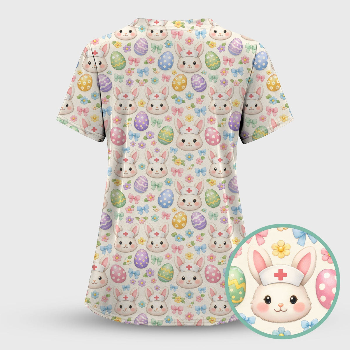 Bunny Egg Nurse Scrub Set