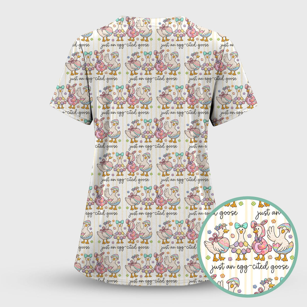 Easter Goose Egg Nurse Scrub Set