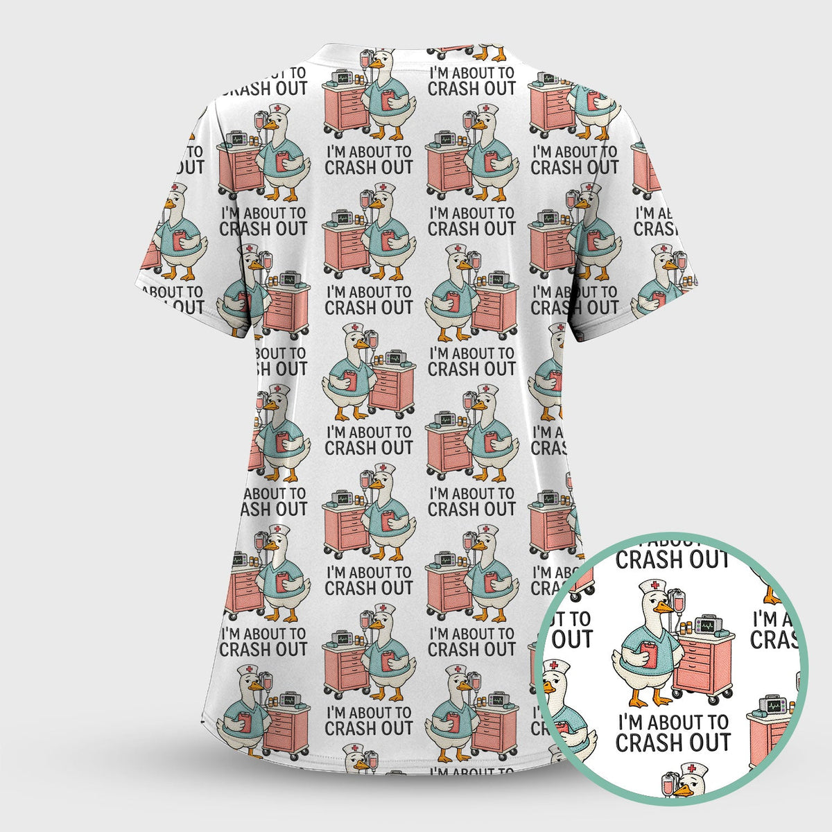 Goose Crash Out Nurse Scrub Set