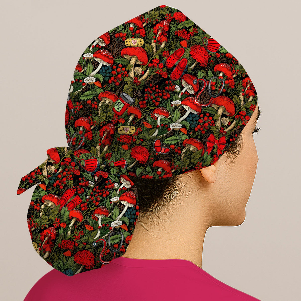 Red Mushroom Forest Scrub Cap