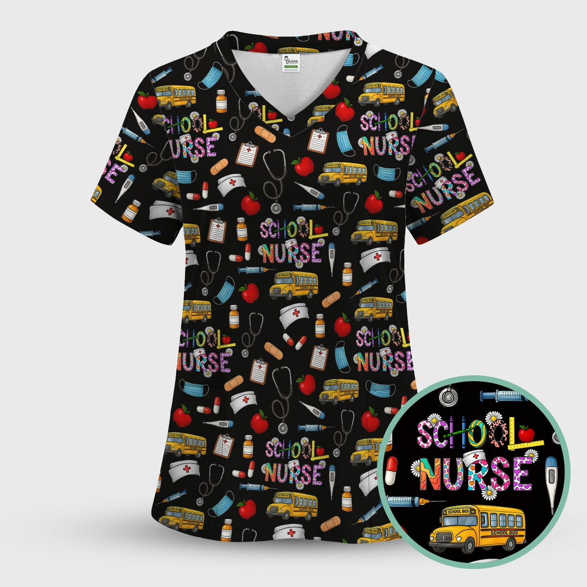 School Life Nurse Scrub Top