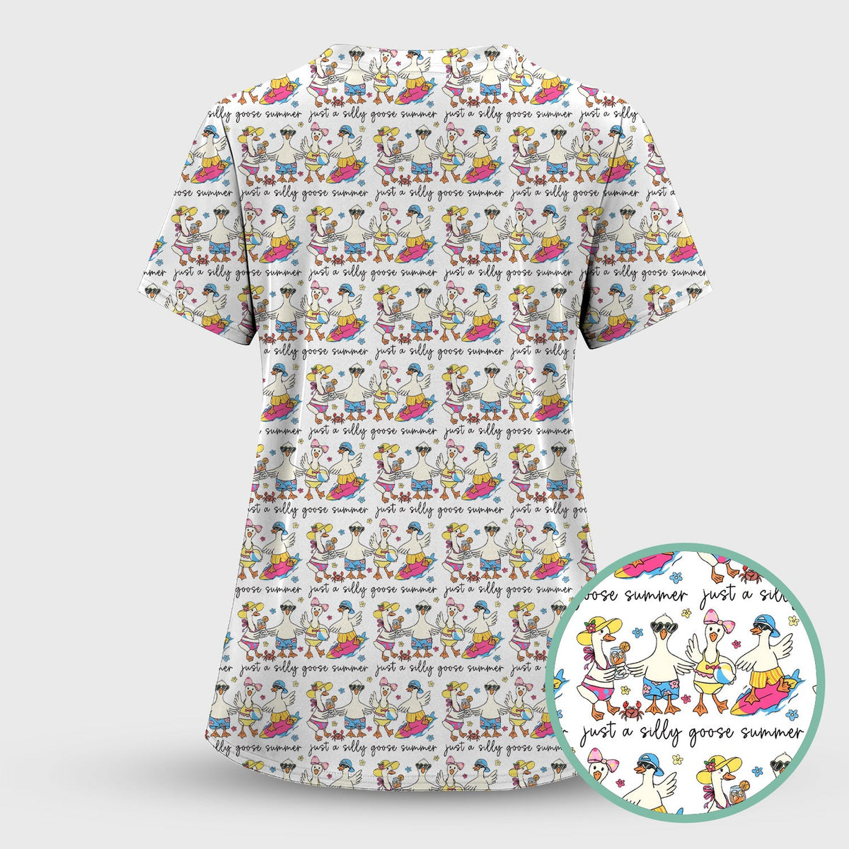 Goose Summer Beach Nurse Scrub Set