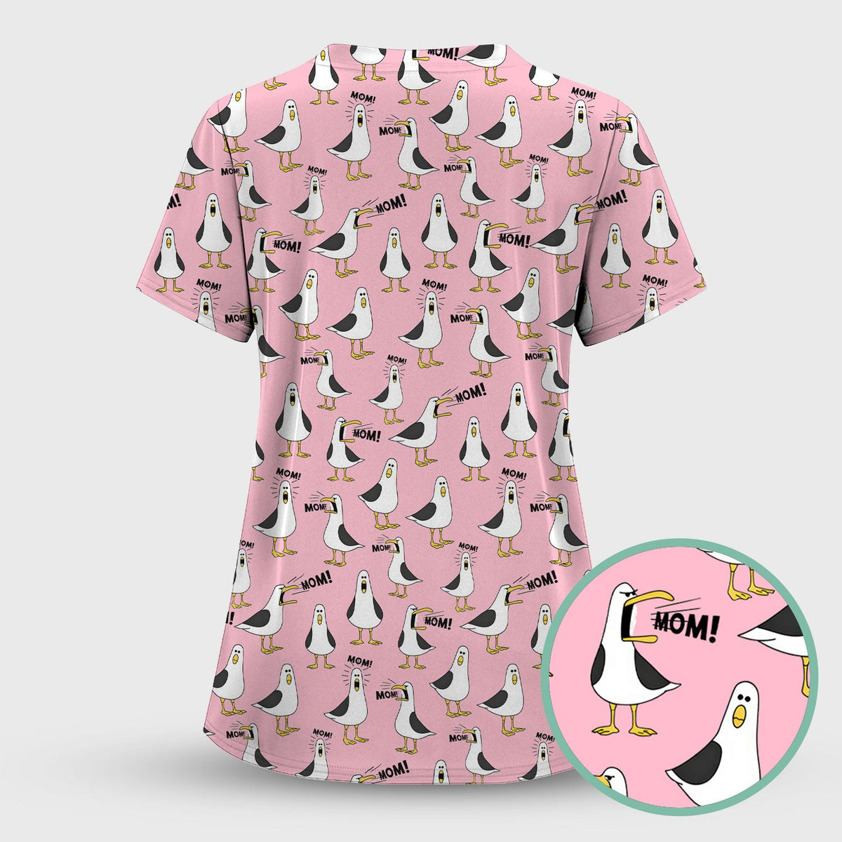 Seagull Mom Nurse Scrub Top