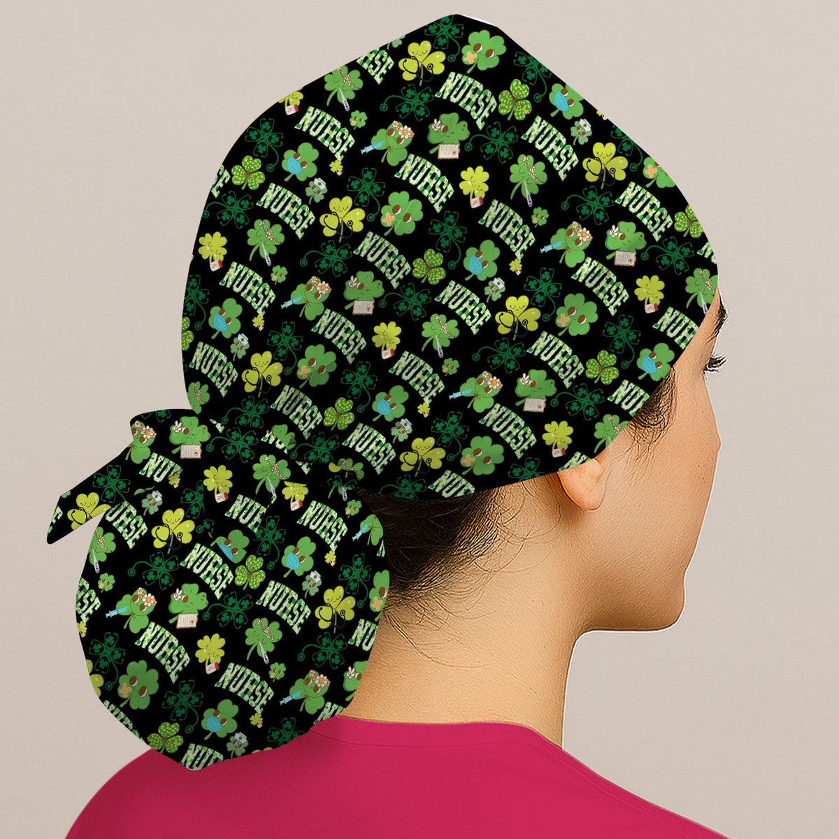 Lucky Shamrock Scrub Cap - St Patricks Day Gift For Nurse