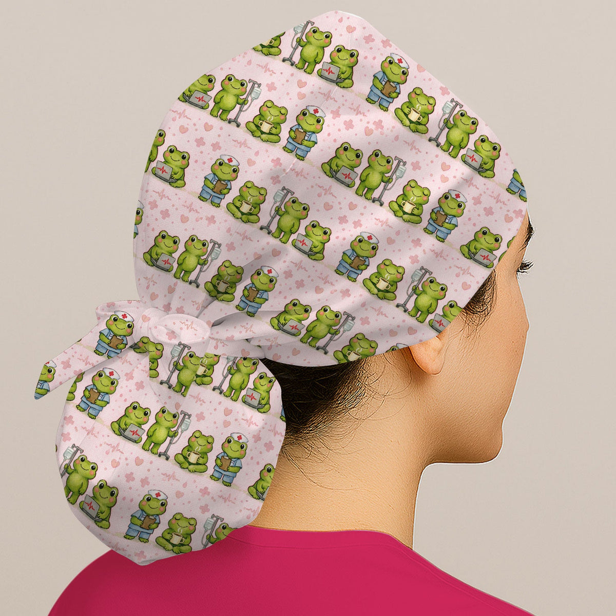Adorable Frog Various Poses Scrub Cap