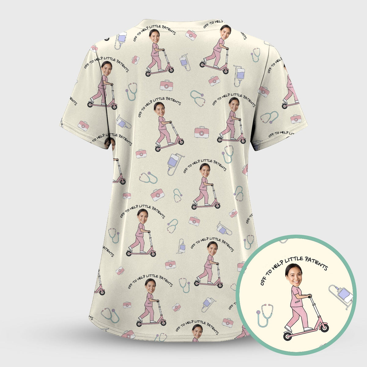 Personalized Pediatric Nurse Scooter Face Scrub Set