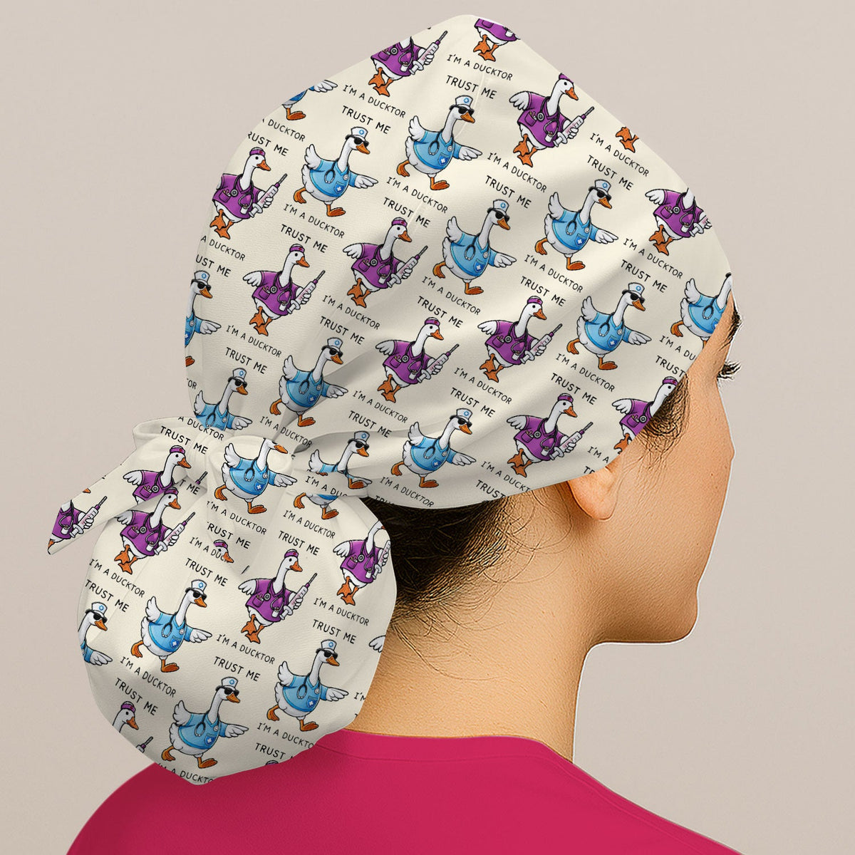 Duck Cartoon Scrub Cap