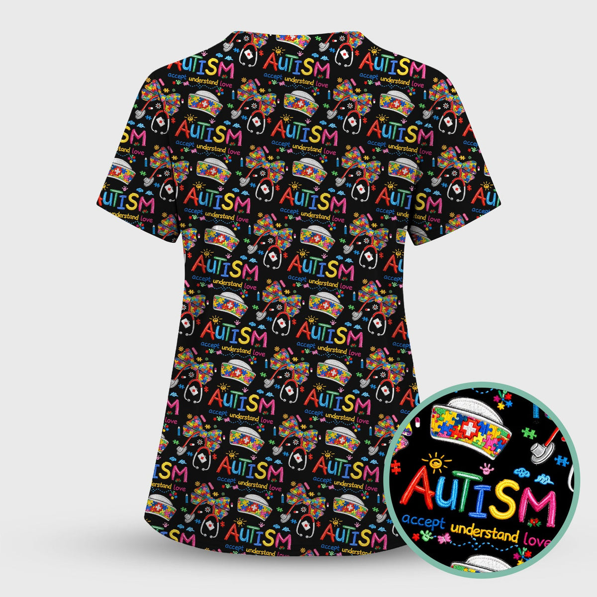 Autism Awareness Accept Understand Love Nurse Scrub Set