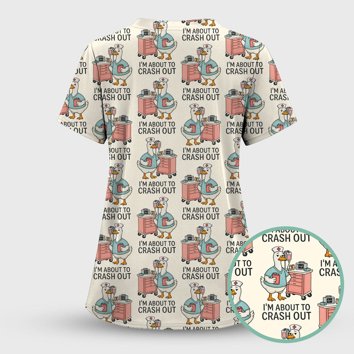 Goose Crash Out Nurse Scrub Set
