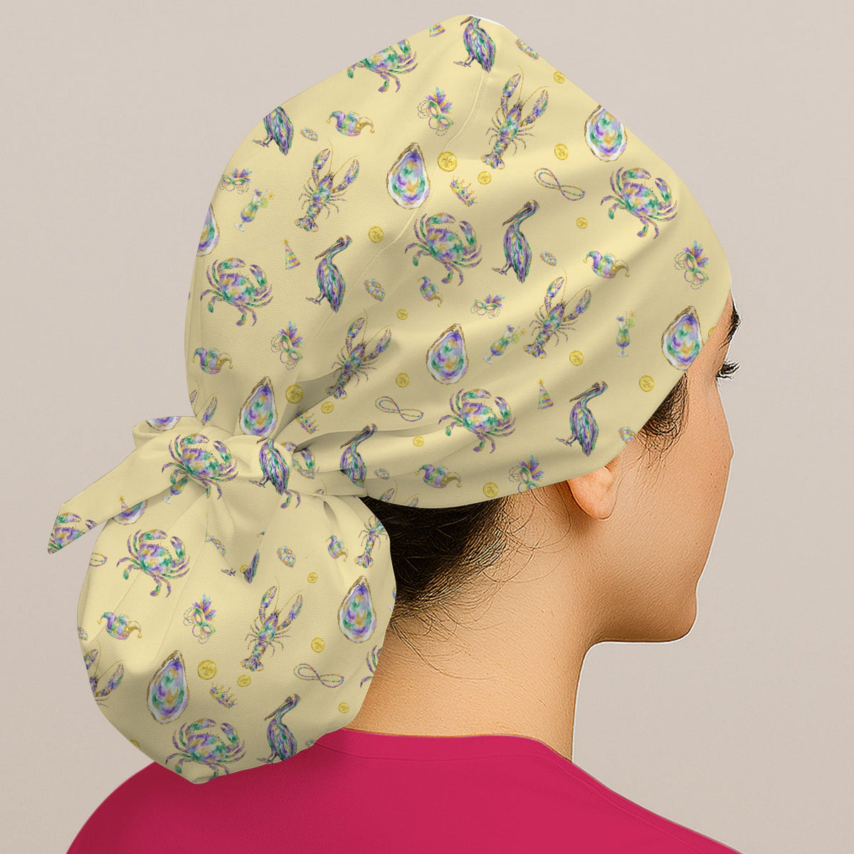 Mardi Gras Seafood Scrub Cap
