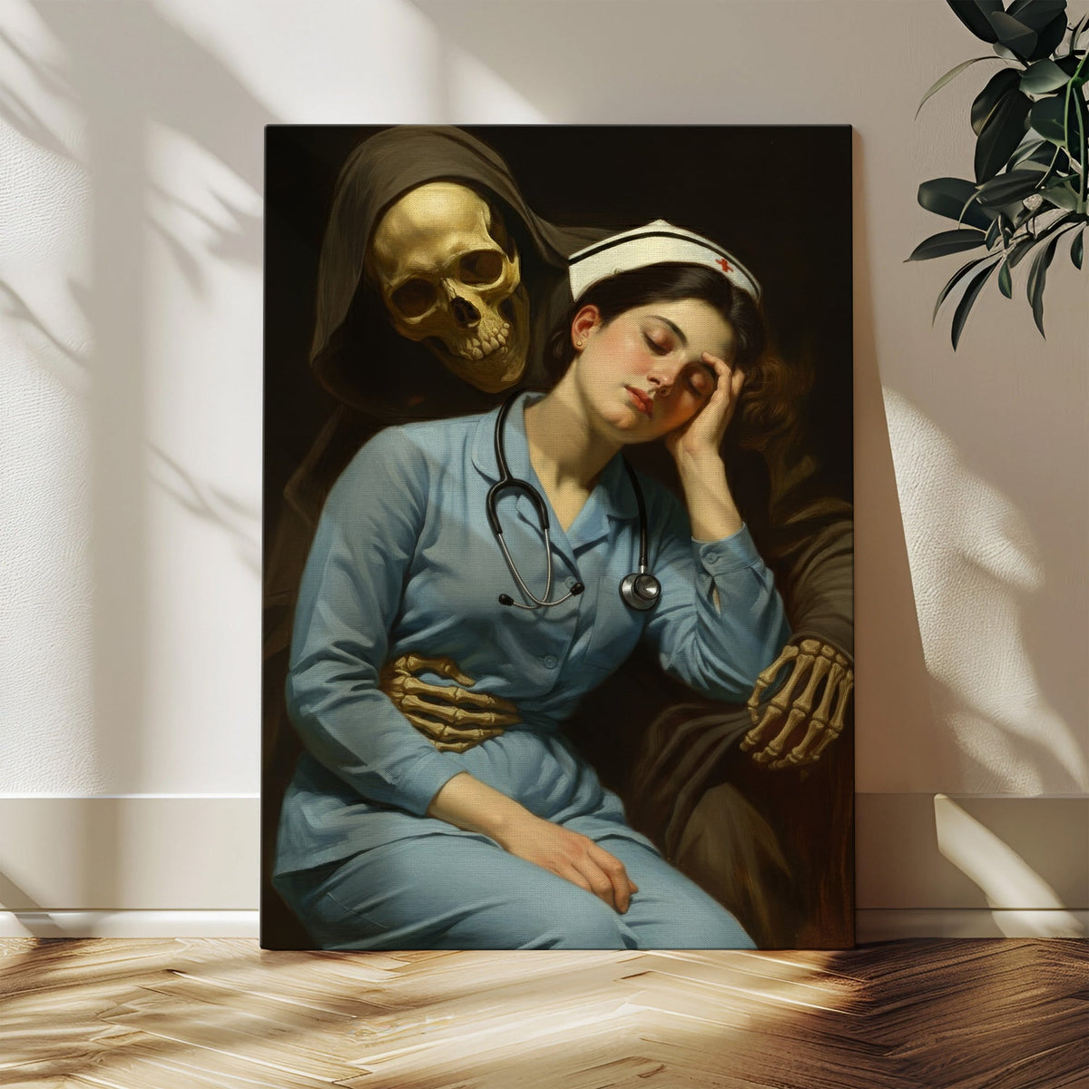 Gothic Grim Reaper Nurse Canvas