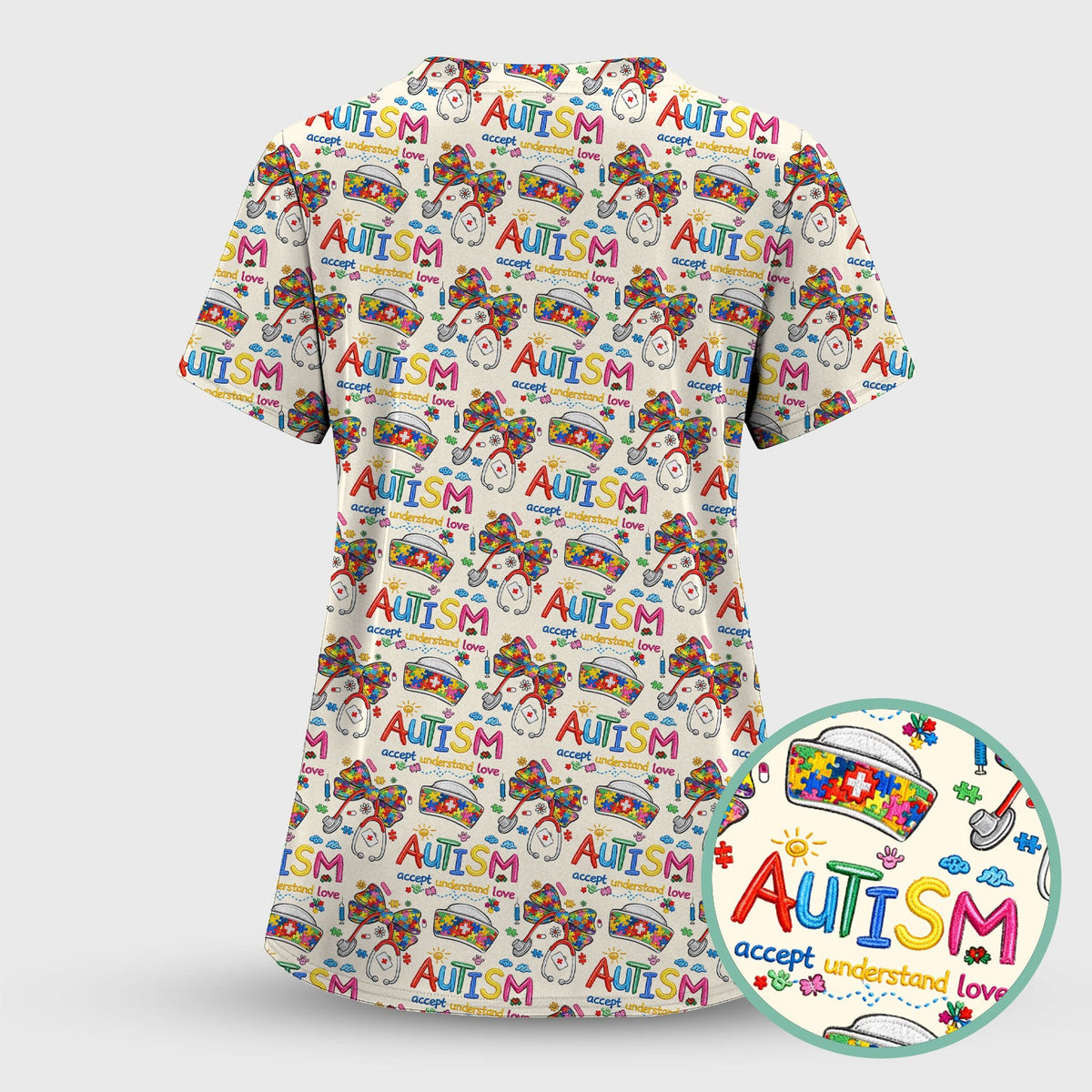Autism Awareness Accept Understand Love Nurse Scrub Set