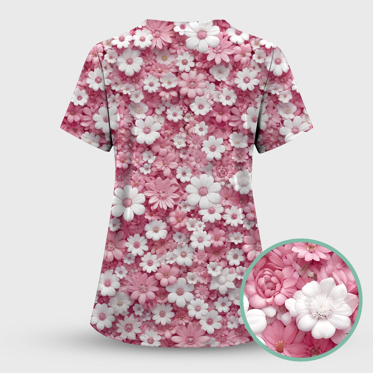 Daisy Flower Bloom Nurse Scrub Set