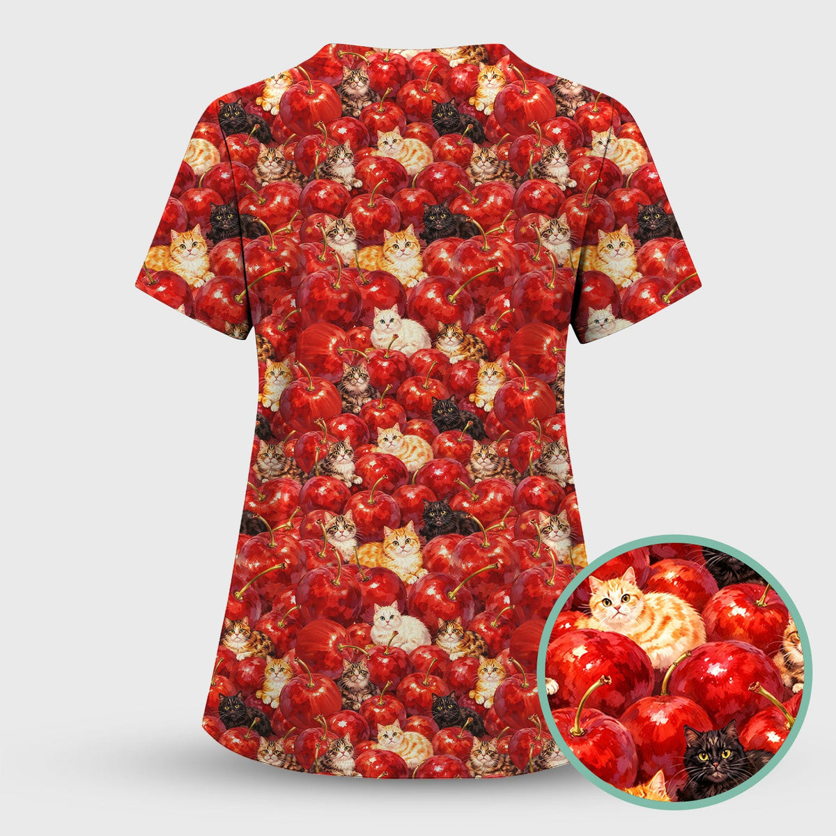 Cat Cherry Nurse Scrub Set