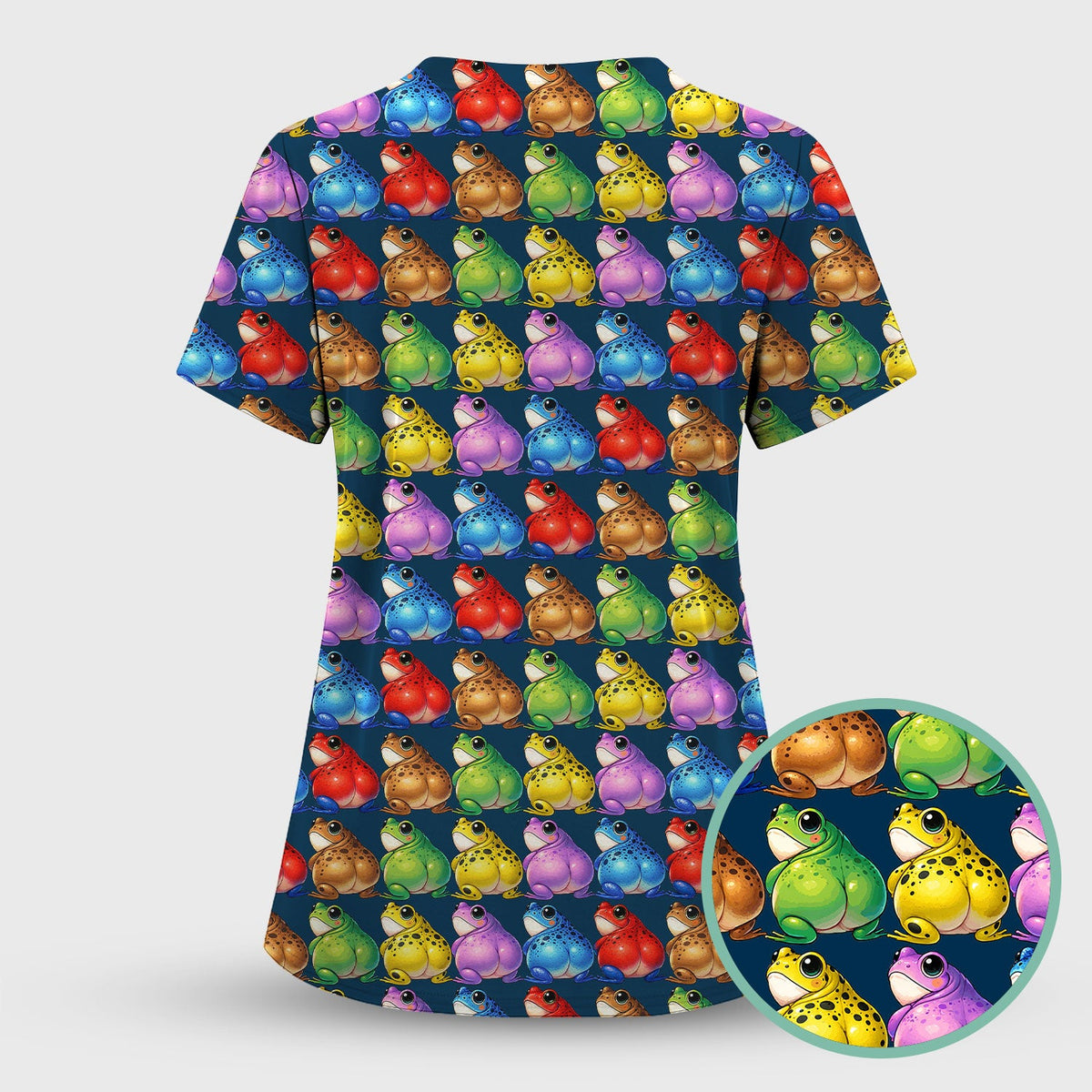 Colorful Frogs Nurse Scrub Set