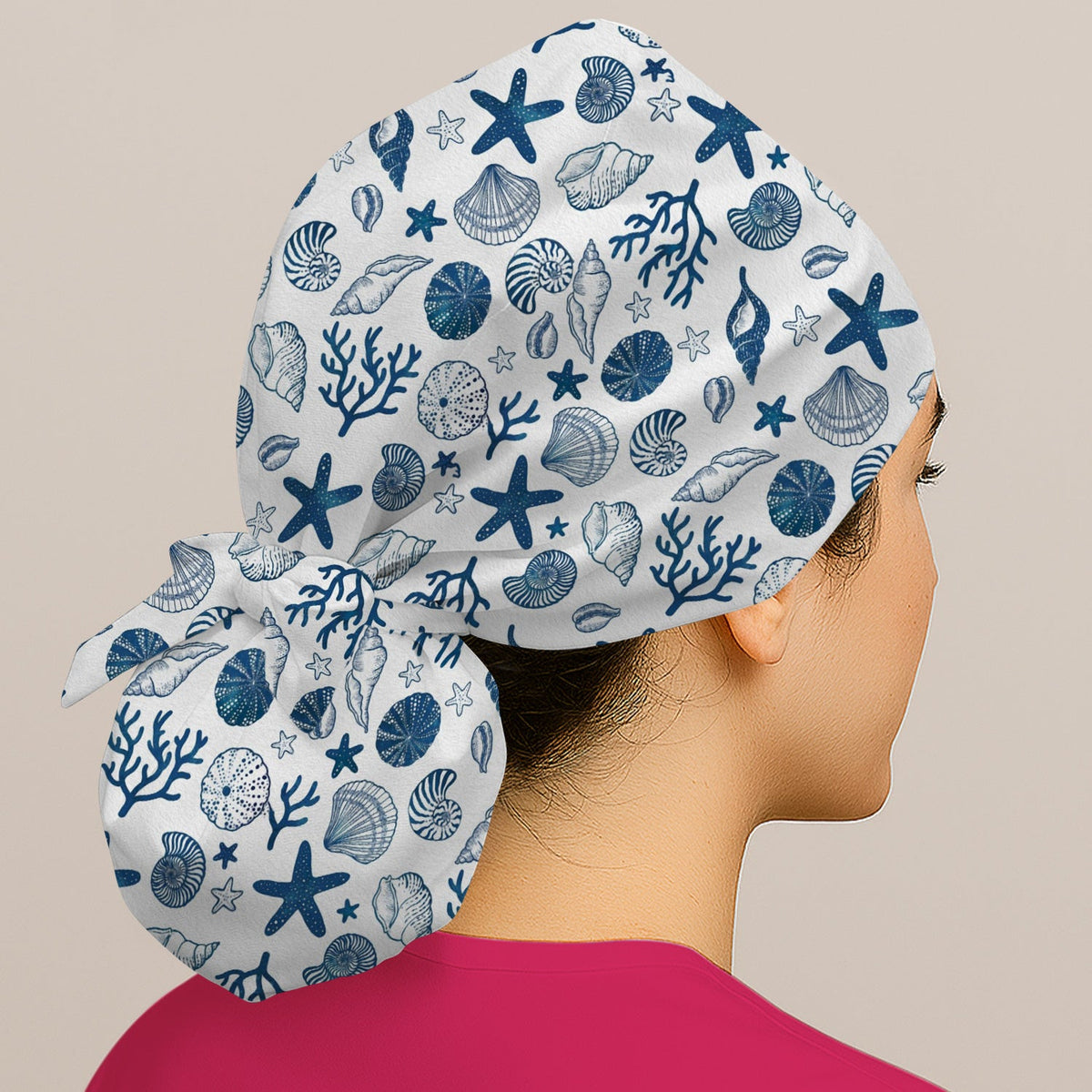Ocean Shell Starfish Scrub Cap
