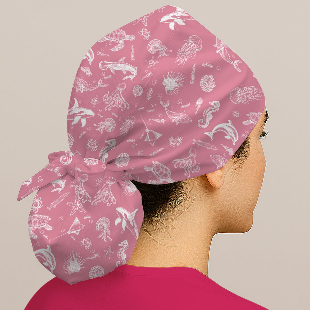 Marine Sea Life Scrub Cap