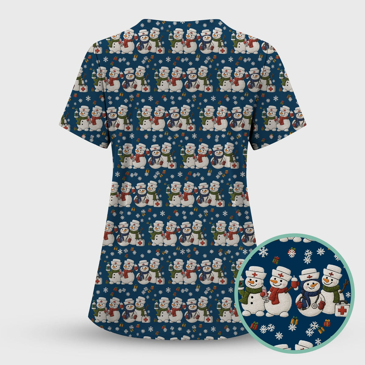 Snowman Nurse Scrub Set - Christmas Gift