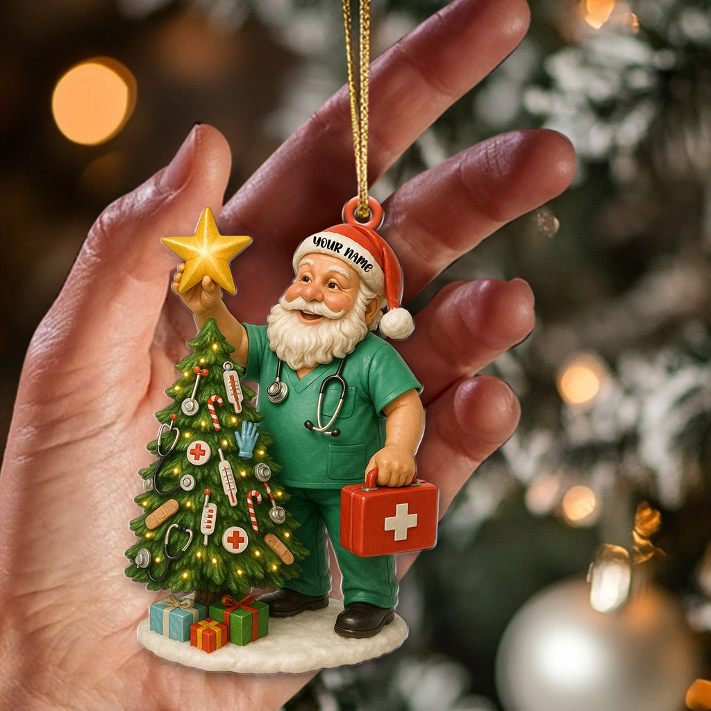 Personalized Santa Christmas Nurse Ornament