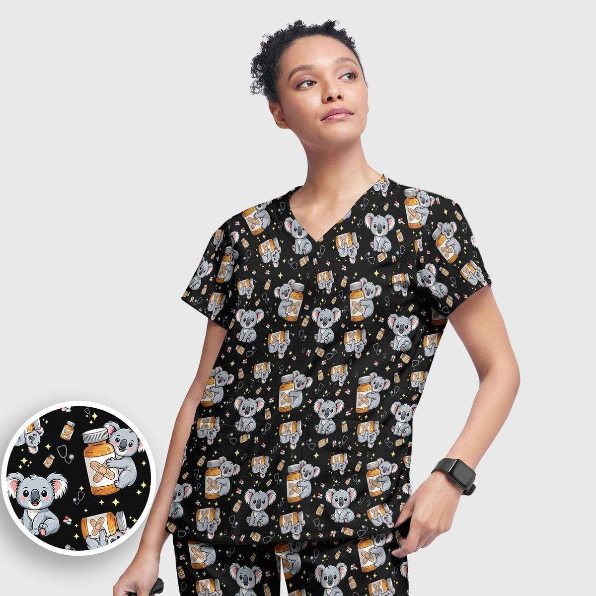 Koala Bandage Medicine Nurse Scrub Set