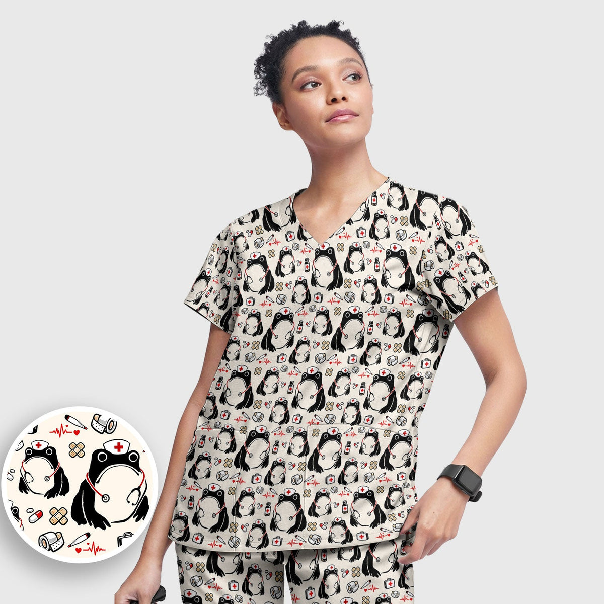 Frog Medical Nurse Scrub Set