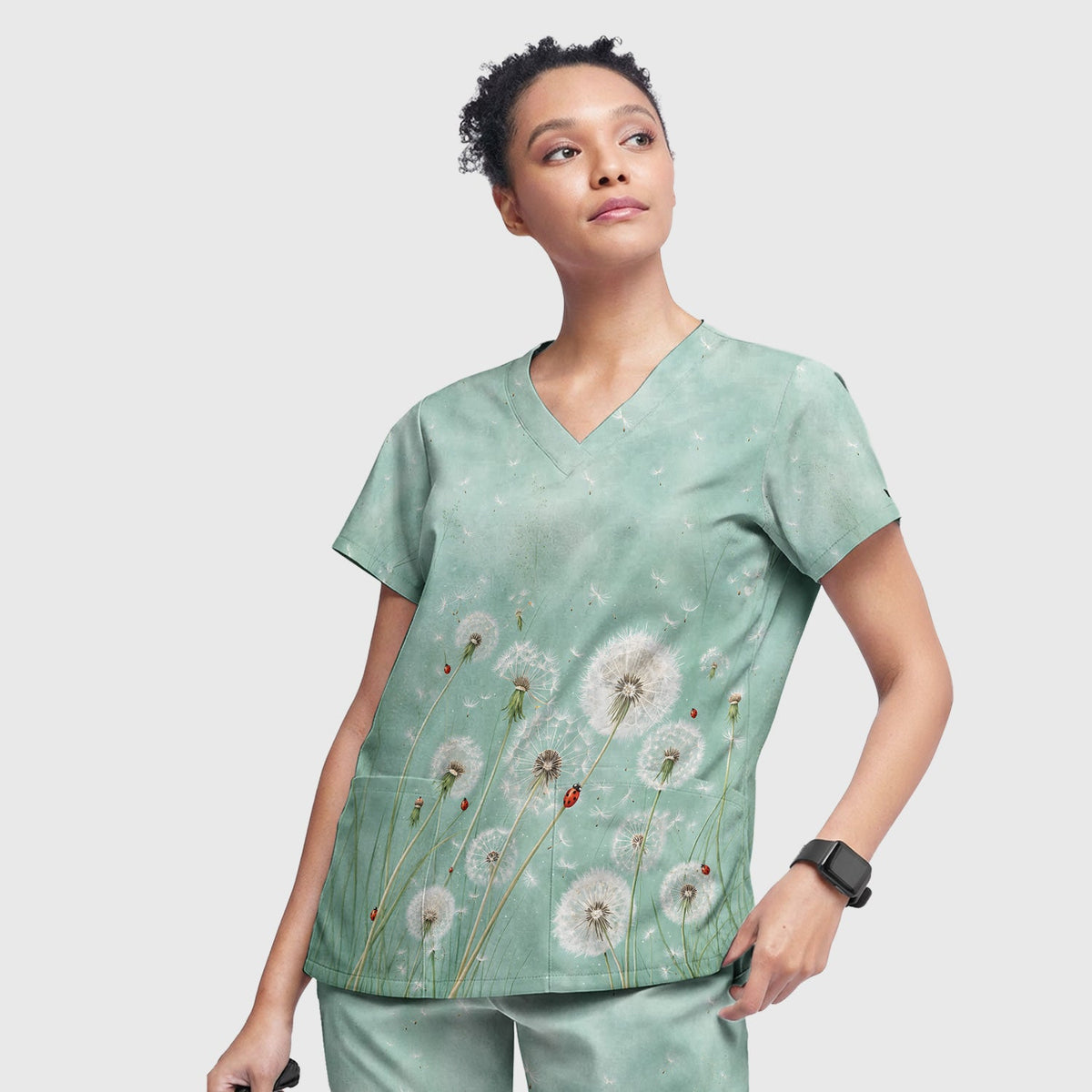 Dandelion Wishes Ladybug Nurse Scrub Set