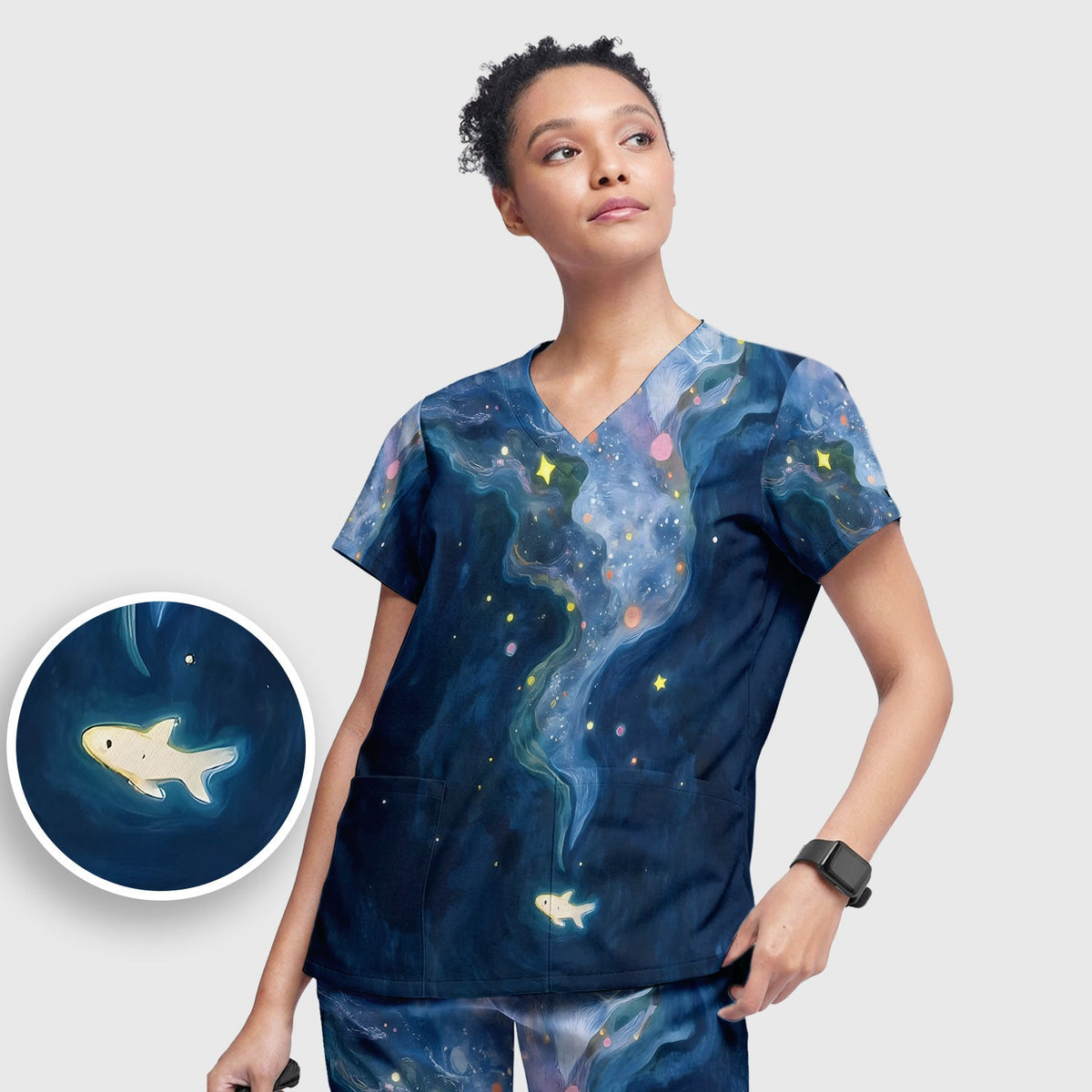 Marine Life Shark Nurse Scrub Set