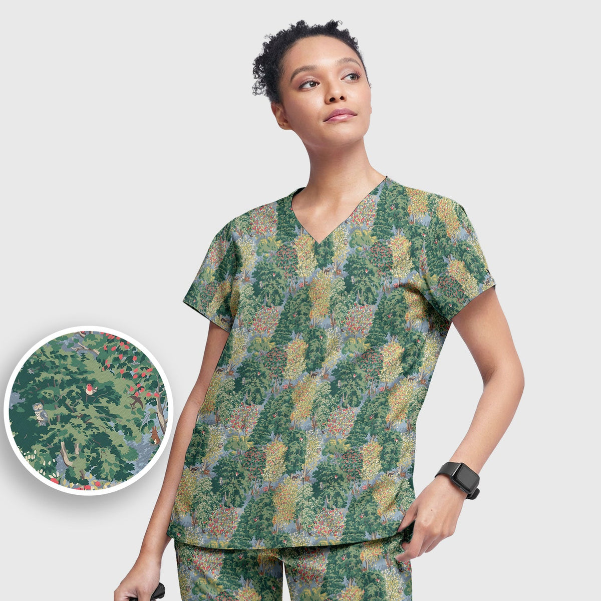 Forest Landscape Nurse Scrub Set
