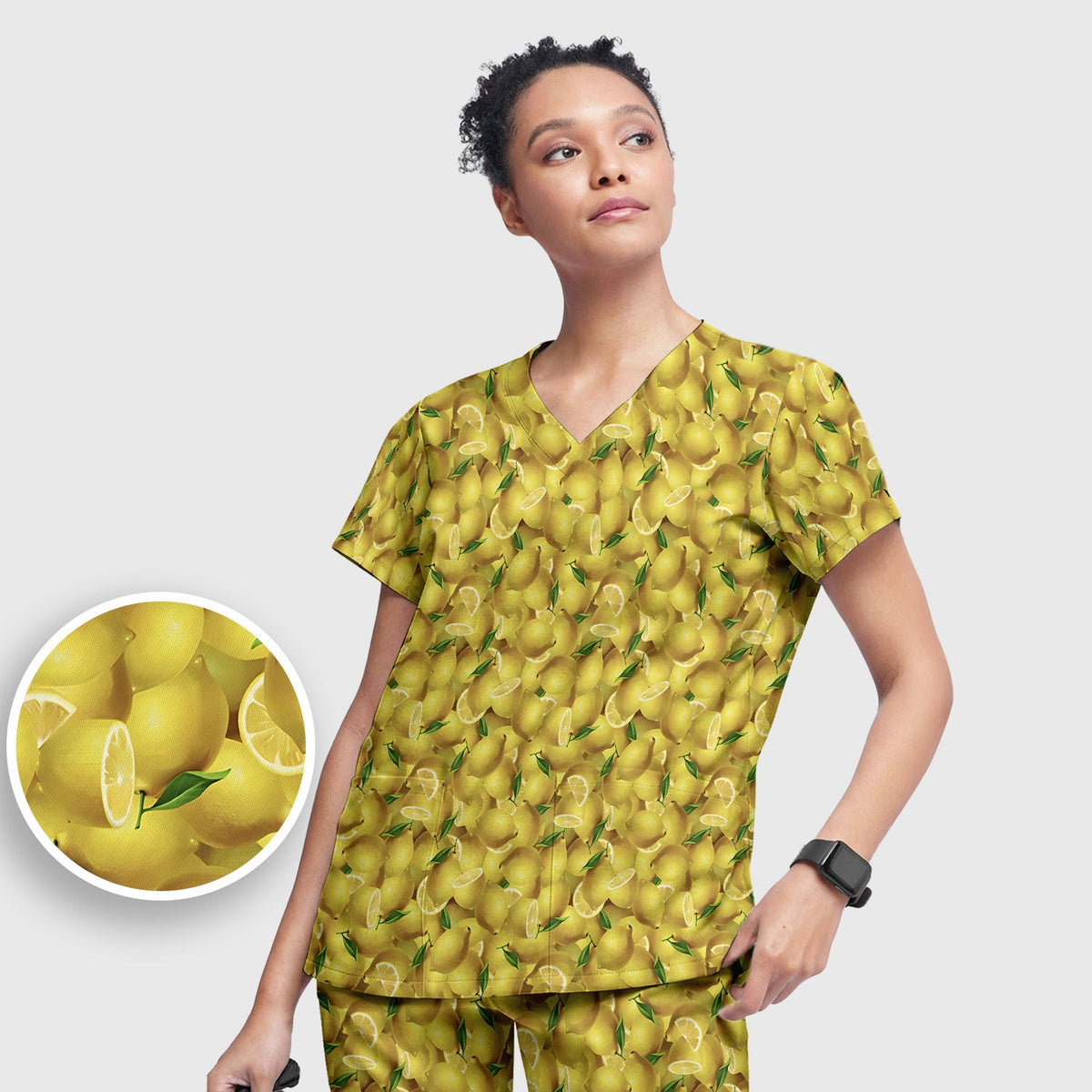 Fresh Lemon Nurse Scrub Set