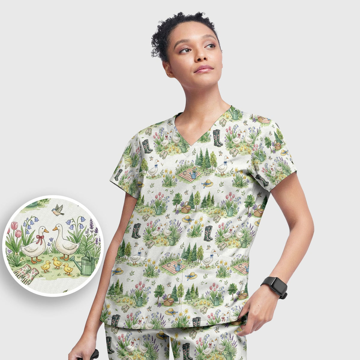 Duck Garden Nurse Scrub Set