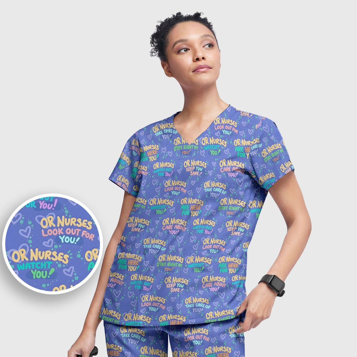 Nurse Quote Care Message Scrub Set