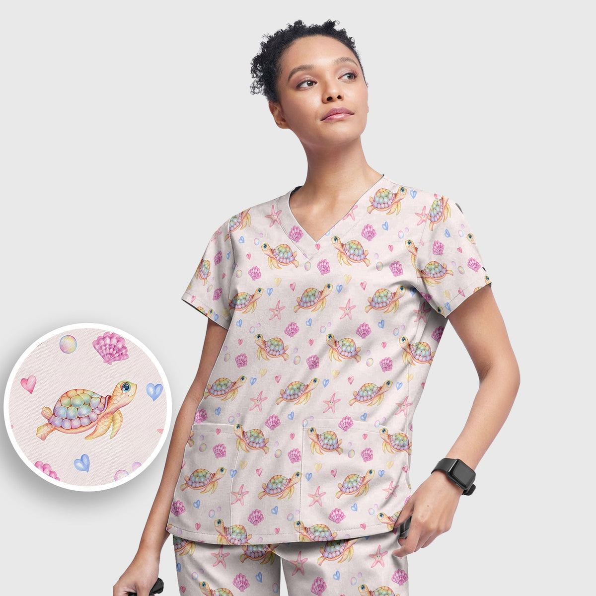 Sea Turtle Ocean Nurse Scrub Set