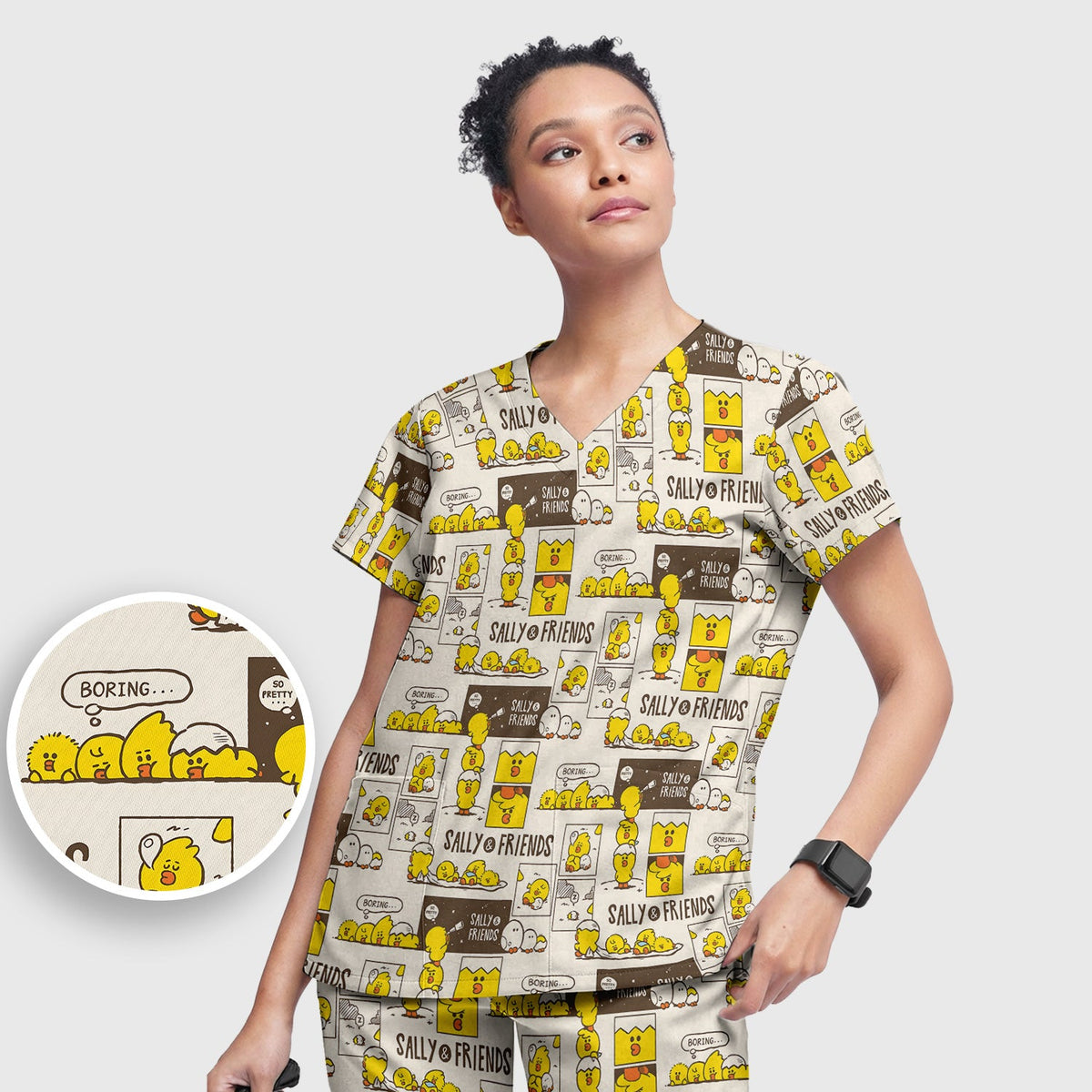 Chick Comic Nurse Scrub Set